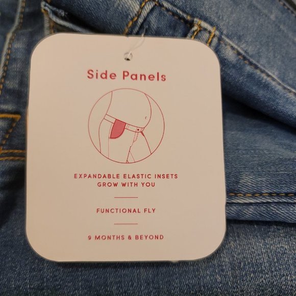 Isabel Maternity Women's Blue Side Panel Skinny Crop Maternity Jeans - Picture 6 of 8